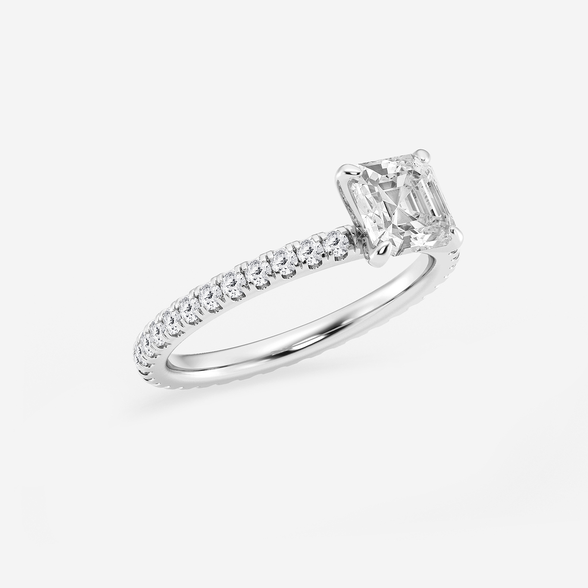 Additional Image 1 for  1 1/2 ctw Asscher Lab Grown Diamond Eternity Engagement Ring